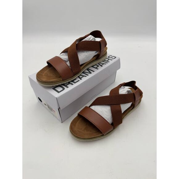 Dream Pairs Brown Strappy Sandals – Women’s - Picture 1 of 5